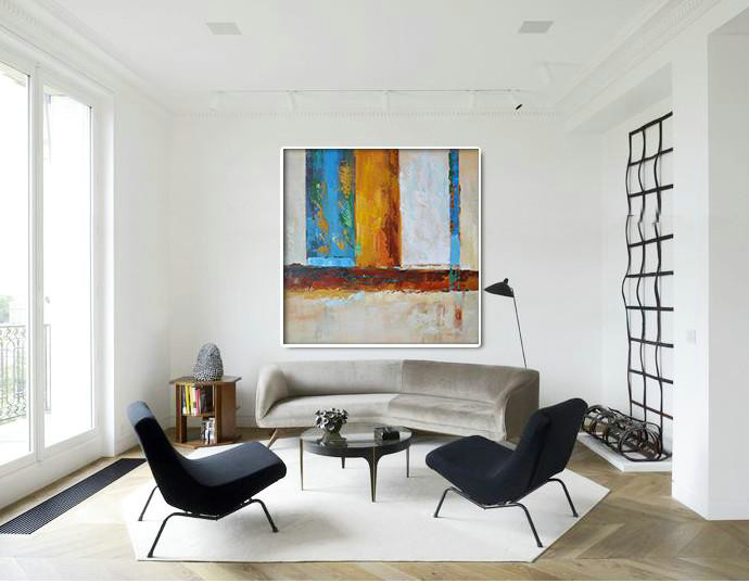 Large Contemporary Art Acrylic Painting,Oversized Contemporary Art,Original Abstract Painting Canvas Art,Red,Yellow,Blue,White.etc